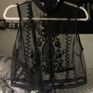 Sheer Black Crop Top